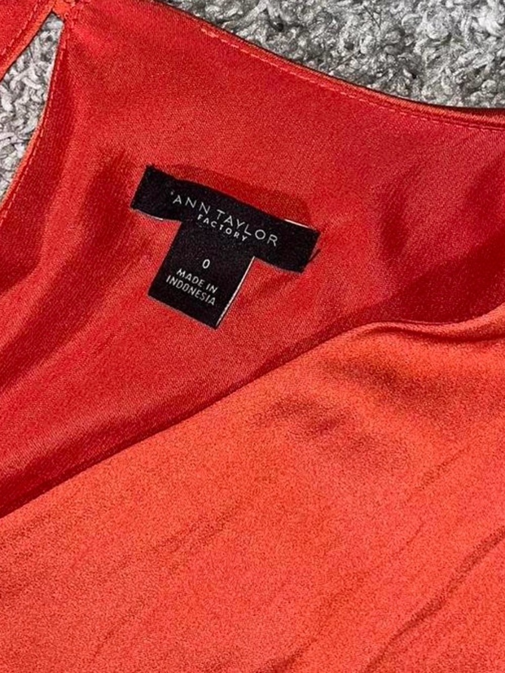Ann Taylor Orange Satin Wide-Leg Jumpsuit - Picture 3 of 5